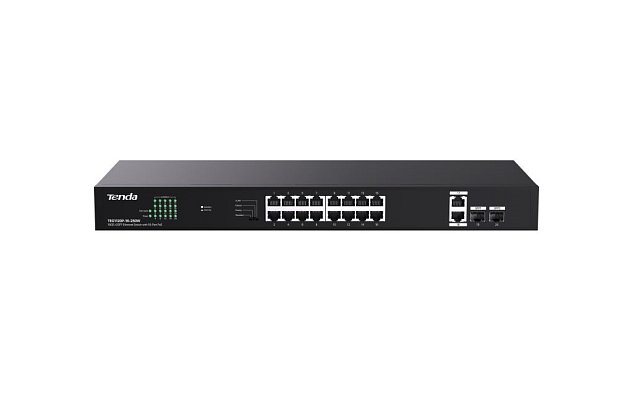 Tenda TEG1120P-16-250W PoE+ Gigabit switch 16x 1Gb/s PoE+ 802.3af/at + 2x SFP + 2x RJ45, 230W, Rack