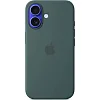 iPhone 16 Plus Silicone Case with MS - Lake Green