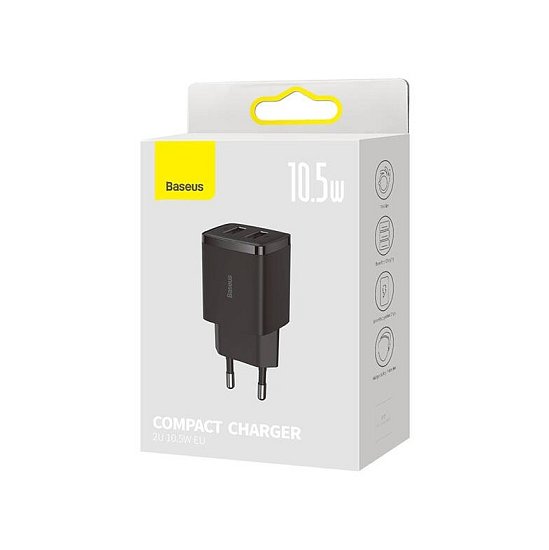 Baseus nabíječka do sítě Compact 2xUSB 10,5W černá