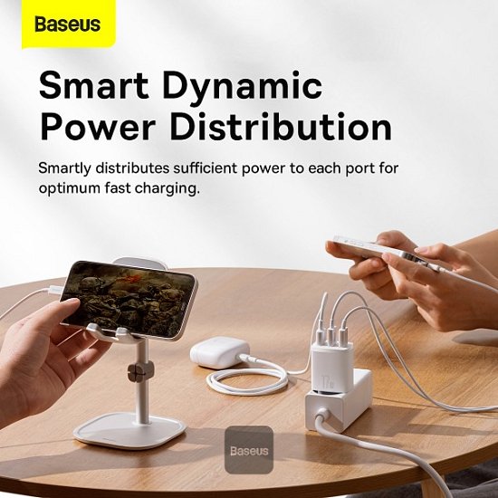 Baseus nabíječka do sítě Compact 3xUSB 17W bílá