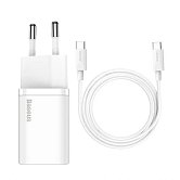 Baseus rychlonabíječka do sítě Super Si USB-C PD QC 25W (s kabelem USB-C na USB-C) bílá