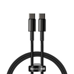 Baseus rychlonabíjecí datový kabel Tungsten Gold 100W 1m USB-C na USB-C černý