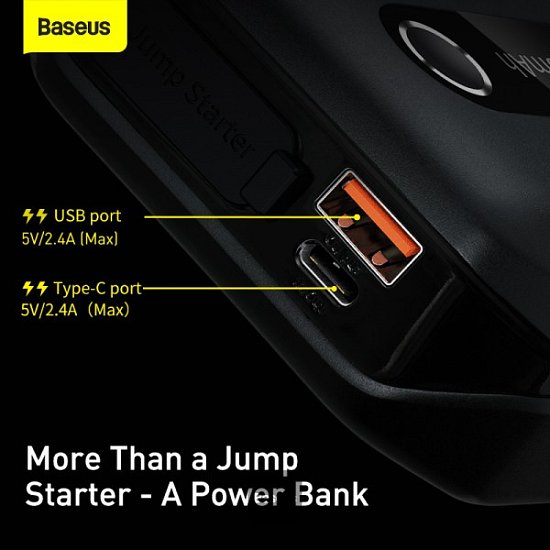 Baseus power banka Super Energy Air 10000 mAh se startovacími kabely černá