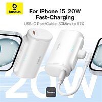 Baseus power banka 5000mAh 20W USB-C bílá