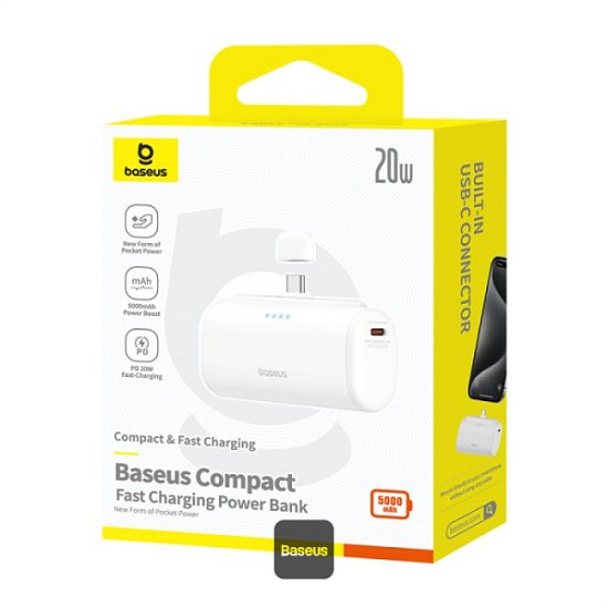 Baseus power banka 5000mAh 20W USB-C bílá