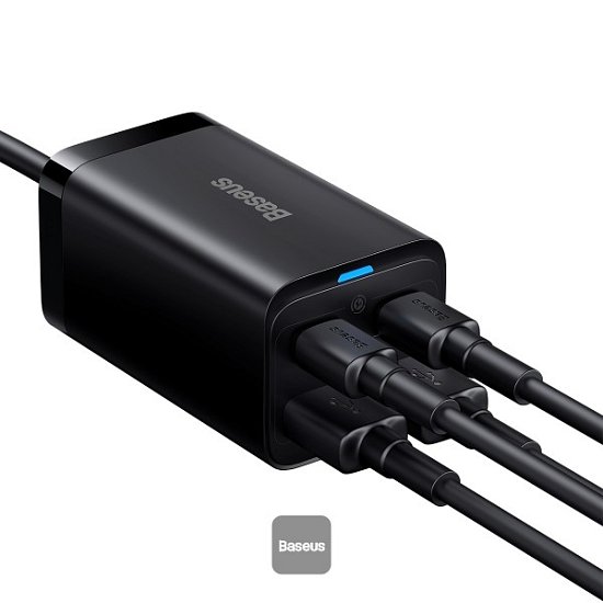 Baseus rychlonabíječka do sítě GaN3 Pro, 2x USB-C, 2x USB 65W černá