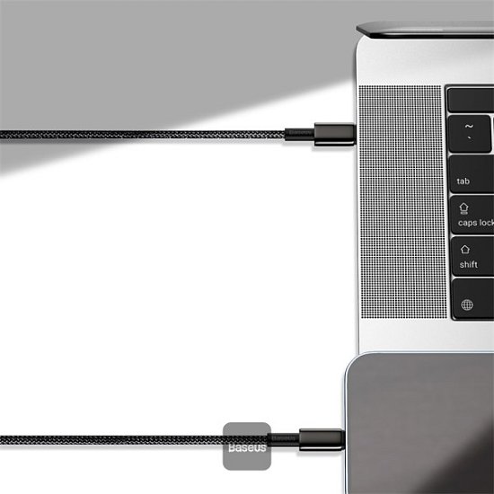 Baseus rychlonabíjecí datový kabel Tungsten Gold 100W 1m USB-C na USB-C černý