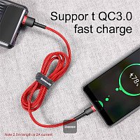 Baseus datový kabel Cafule USB-C 2m 2A červený