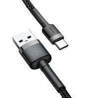 Baseus datový kabel Cafule USB-C 3m 2A šedo-černý