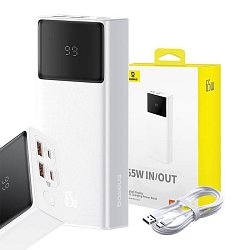 Baseus power banka Star-Lord 20000 mAh 65W 2x USB-A/micro USB/USB-C bílá