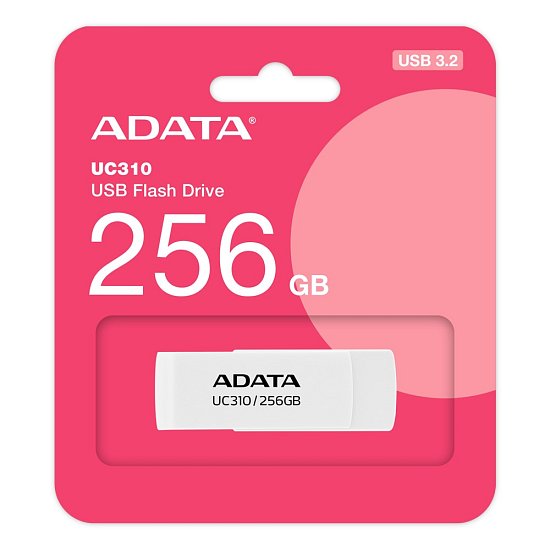 ADATA UC310/256GB/USB 3.2/USB-A/Bílá