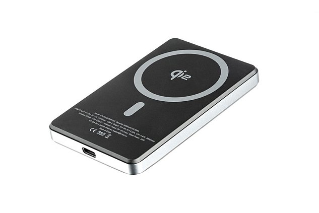 Qi2 Dual PowerBank 5000mAh with USB-C - Space Gray