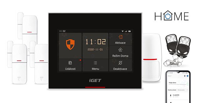 iGET HOME X5 Advanced - Inteligentní Wi-Fi/GSM alarm,v aplikaci i ovládání IP kamer a zásuvek,CZ app