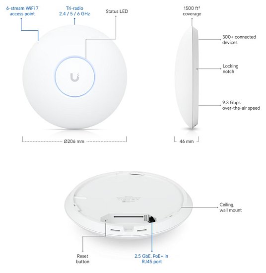 Ubiquiti U7-Pro-5 - UniFi7 AP U7 Pro, 5-pack