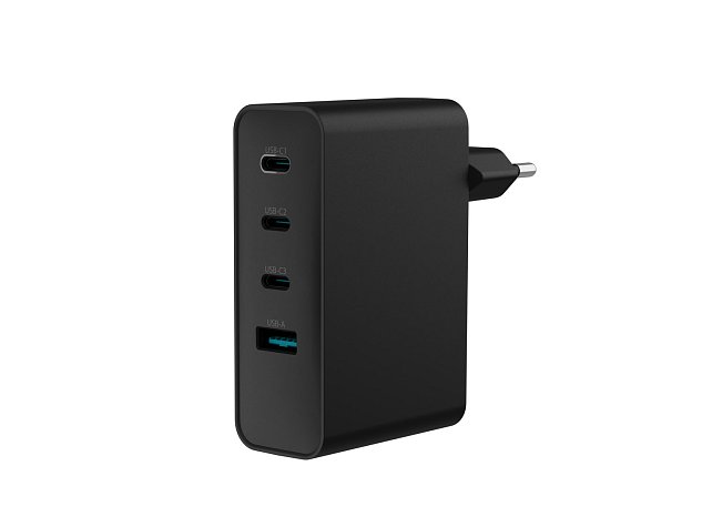 Univerzální USB nabíječka Natec GaN 100W, 3X USB-C, 1X USB-A, Černá