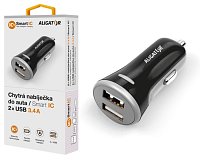 Chytrá nabíječka do auta ALIGATOR 3.4A, 2xUSB, smart IC, černá