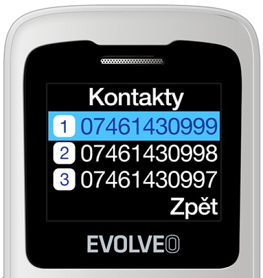 EVOLVEO EasyPhone ID, mobilní telefon pro seniory, bílá