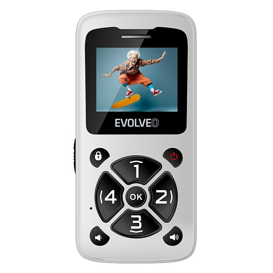 EVOLVEO EasyPhone ID, mobilní telefon pro seniory, bílá