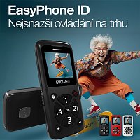 EVOLVEO EasyPhone ID, mobilní telefon pro seniory, červená