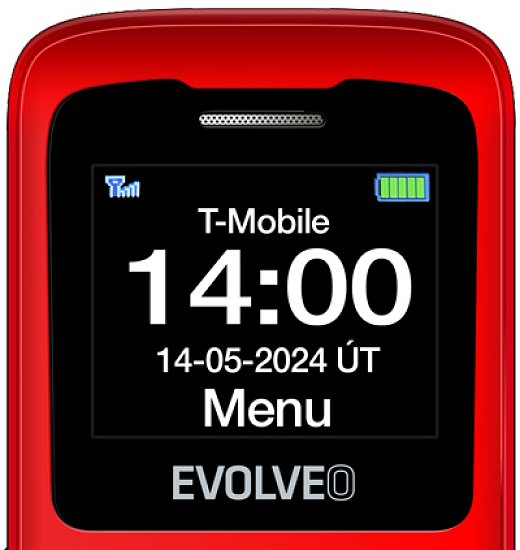 EVOLVEO EasyPhone ID, mobilní telefon pro seniory, červená