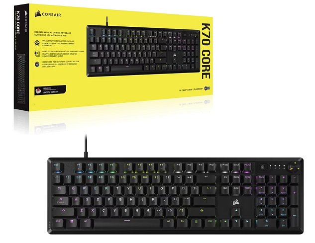 CORSAIR K70 Core RGB, Optical-Mechanical, černá