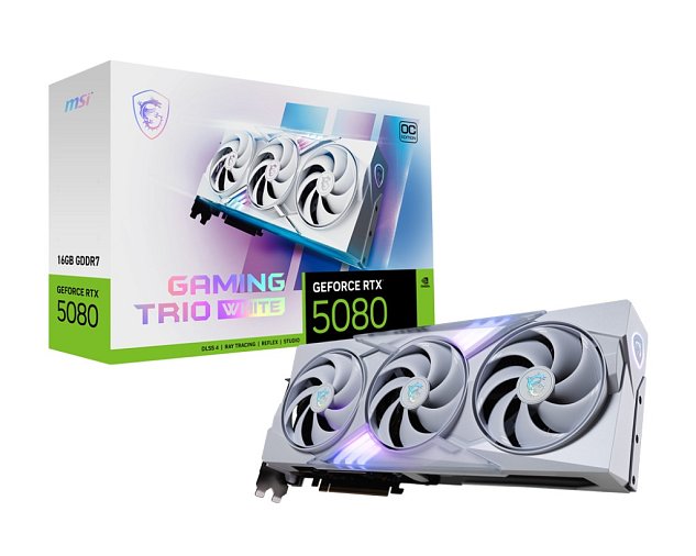 MSI GeForce RTX 5080 TRIO WHITE/Gaming/OC/16GB/GDDR7