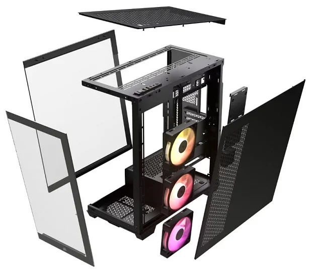 CORSAIR iCUE LINK 3500X/Midi Tower/Transpar./Černá