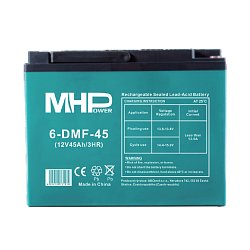 MHPower 6-DMF-45 Trakční gelová baterie 12V/45Ah, Terminál D3 - M6, Deep Cycle