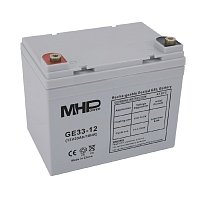 MHPower GE33-12 Gelový akumulátor 12V/33Ah, Terminál T2 - M6, Deep Cycle