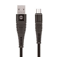 Datový kabel Forever Shark USB/microUSB 1m 2A textilní černý