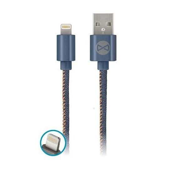 Datový kabel Forever Jeans USB/Lightning 1m 2A modrý