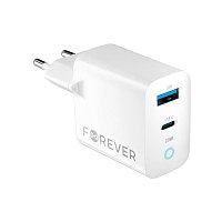 Nabíječka do sítě Forever TC-06-20AC PD QC 1x USB-C 1x USB 20W bílá