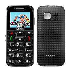 EVOLVEO EasyPhone, mobilní telefon pro seniory s nabíjecím stojánkem, černá