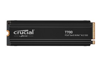 Crucial T700 2TB PCIe Gen5 NVMe M.2 SSD heatsink Crucial T700 2TB PCIe Gen5 NVMe M.2 SSD heatsink