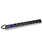 PDU IT METER, integr.merení, 8x Schuko,Al ,19", 1U, RAL 7035