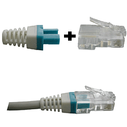 DATACOM Manžetka pro konektor RJ 45 modrá/bílá 100 ks