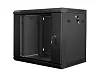 Nástěnný rack 19'' 9U 600X450mm černý flat pack
