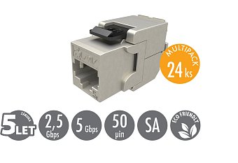 MULTIPACK 24ks Keystone Solarix CAT5E STP RJ45 samořezný