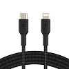 BELKIN kabel oplétaný USB-C - Lightning, 1m, černý