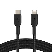 BELKIN kabel oplétaný USB-C - Lightning, 1m, černý