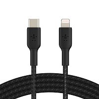 BELKIN kabel oplétaný USB-C - Lightning, 1m, černý