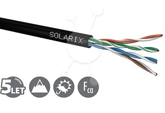 Venkovní inst. kabel Solarix CAT5e UTP PE 305m/box