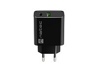 Universální nabíječka Natec RIBERA 20W 1X USB-A + 1X USB-C, černá Universální nabíječka Natec RIBERA 20W 1X USB-A + 1X USB-C, černá