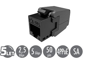 Keystone Solarix CAT6 UTP RJ45 černý samořezný