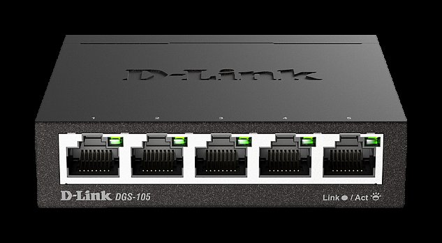 D-Link DGS-105 kovový 5-port 10/100/1000 Switch