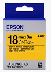 Epson Label Cartridge Pastel LK-5YBP Black/Yellow 18mm (9m) Epson Label Cartridge Pastel LK-5YBP Black/Yellow 18mm (9m)