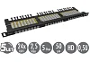 19" Patch pan. Solarix 24xRJ45 CAT6 UTP černý 0,5U