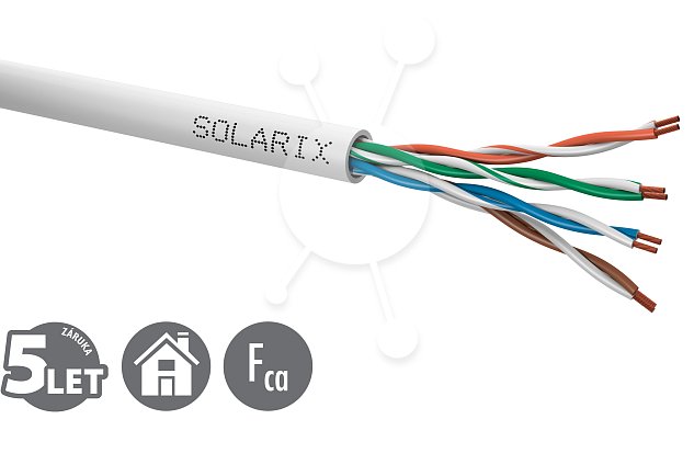 Instal.kabel Solarix CAT5E UTP PVC 305m lanko
