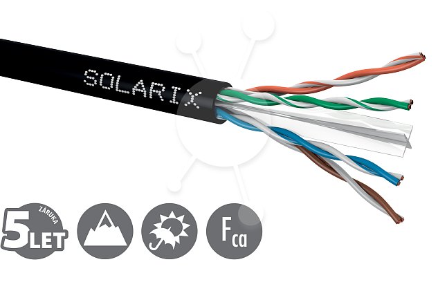 Instalační kabel Solarix CAT6 UTP PE venkovní 500m