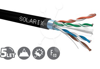 Venkovní inst. kabel Solarix CAT6 FTP PE 500m drát
